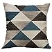 Wuayi Housses de coussin carrées 40 × 40 cm Motif géométrique irrégulier Coton Lin Décoration Housse de coussin pour la maison, le bureau, le canapé, Mélange lin, C, Taille unique