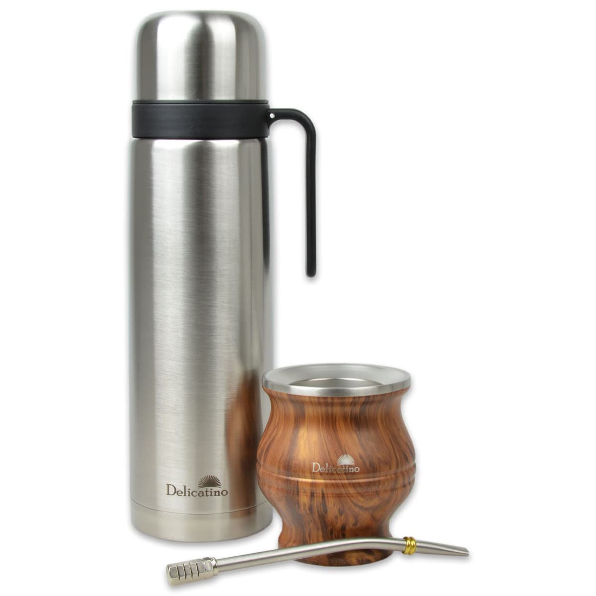 Mate COMBO EDELSTAHL silber/braun