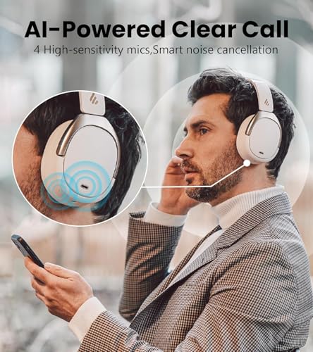 Image of Edifier WH950NB Gen 2 Wireless Hybrid Active Noise Cancelling Headphones, Hi-Res Audio with LDAC 8-Level ANC, Spatial Sound 80H Playtime Bluetooth 5.4 Foldable 3.5mm AUX, Travel Case - Ivory