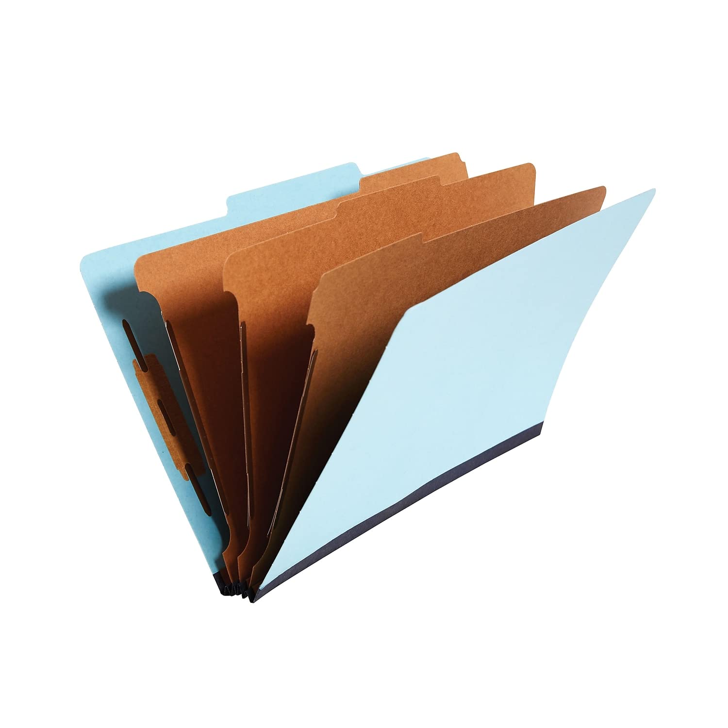 Staples 614431 Pressboard Classification Folders 2/5 Toptab Legal 3 Div Lt Blue 20/Bx