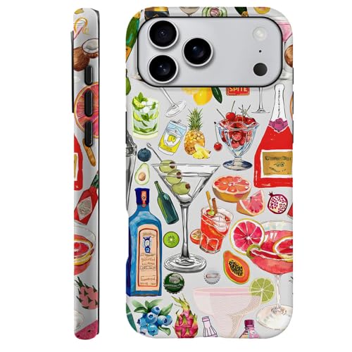 Compatible with iPhone 17 Pro Max,Durable & Shockproof Phone Case Cover Design - Collage Fruit Bottles Watercolor