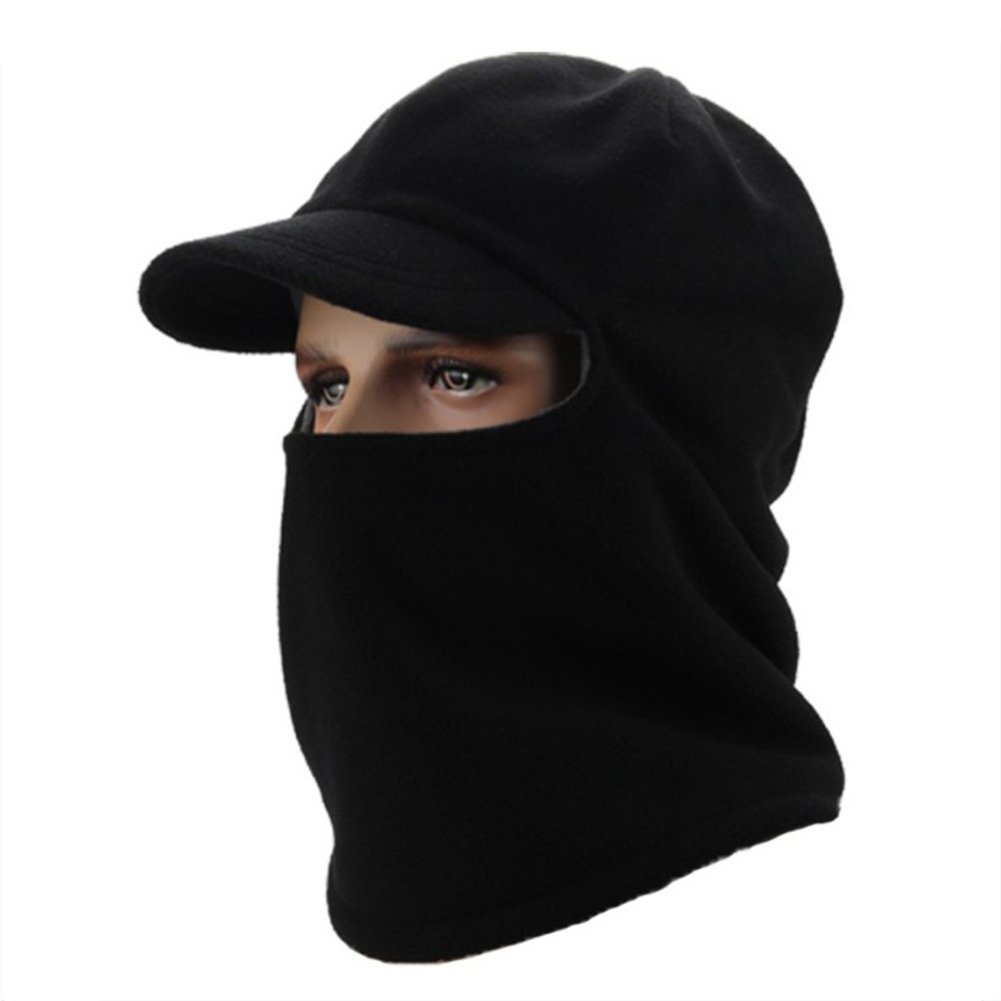 ELEPTION SKI Face Mask Shield Protective Polar Fleece Neck Warmer Winter Windproof Cap Balaclava Hooded Face Mask Neck Warmer Ski Hood Snowboard Mask Wind Protector Ski Hat (Black)