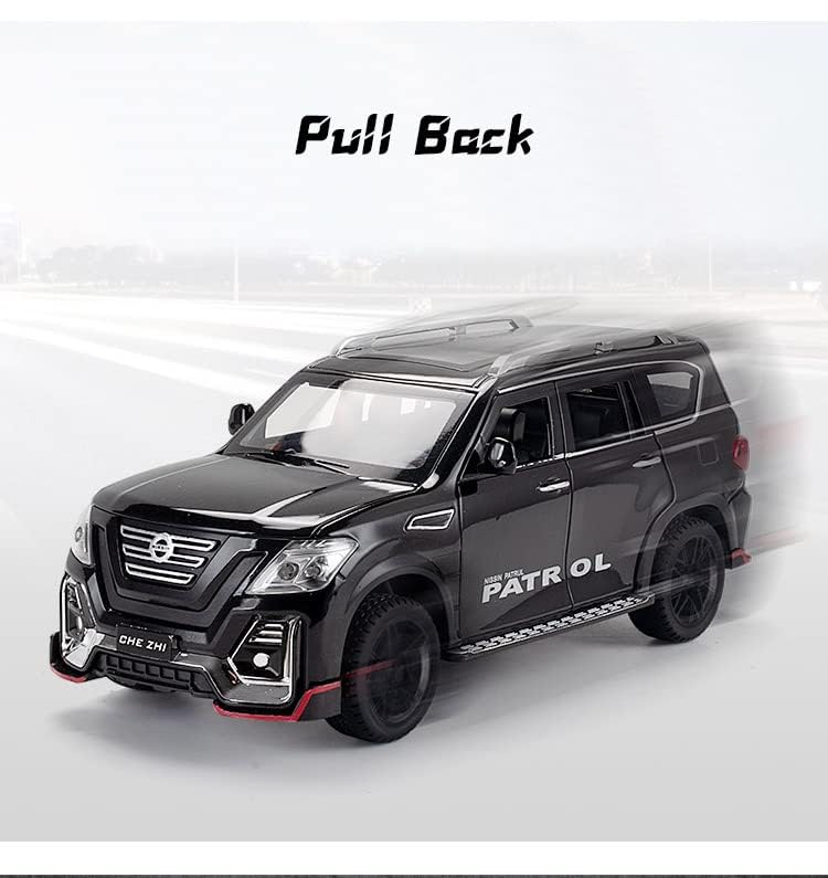 Image of Nissaan Petrol 1:24 Model Car with Box, Zinc Alloy Pull Back Toy car with Sound and Light for Kids Boy Girl Gift [Colors as Per Stock]