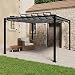 Produktbild BaraSh Pavillon mit Lamellendach 3x3 m Anthrazit Stoff und Aluminium Pergola Bausatz Pergola Lamellendach Pergola Mit Faltdach