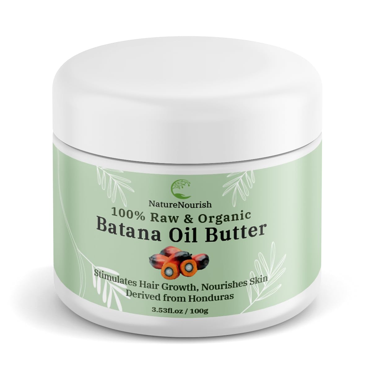 NatureNourish Solid Batana Oil Butter – 100% Pure & Organic from Honduras – Unrefined Hair & Skin Moisturizer for Growth, Repair & Shine – 3.53 oz