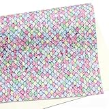 WANYI Kunstleder PVC Lederreste zum Basteln Lederstücke Bunt 20x33cm Lederzuschnitte Fischschuppen Muster Lederstoffe zum Nähen Leder-Zubehör für DIY Handwerk Lederprojekte(05)