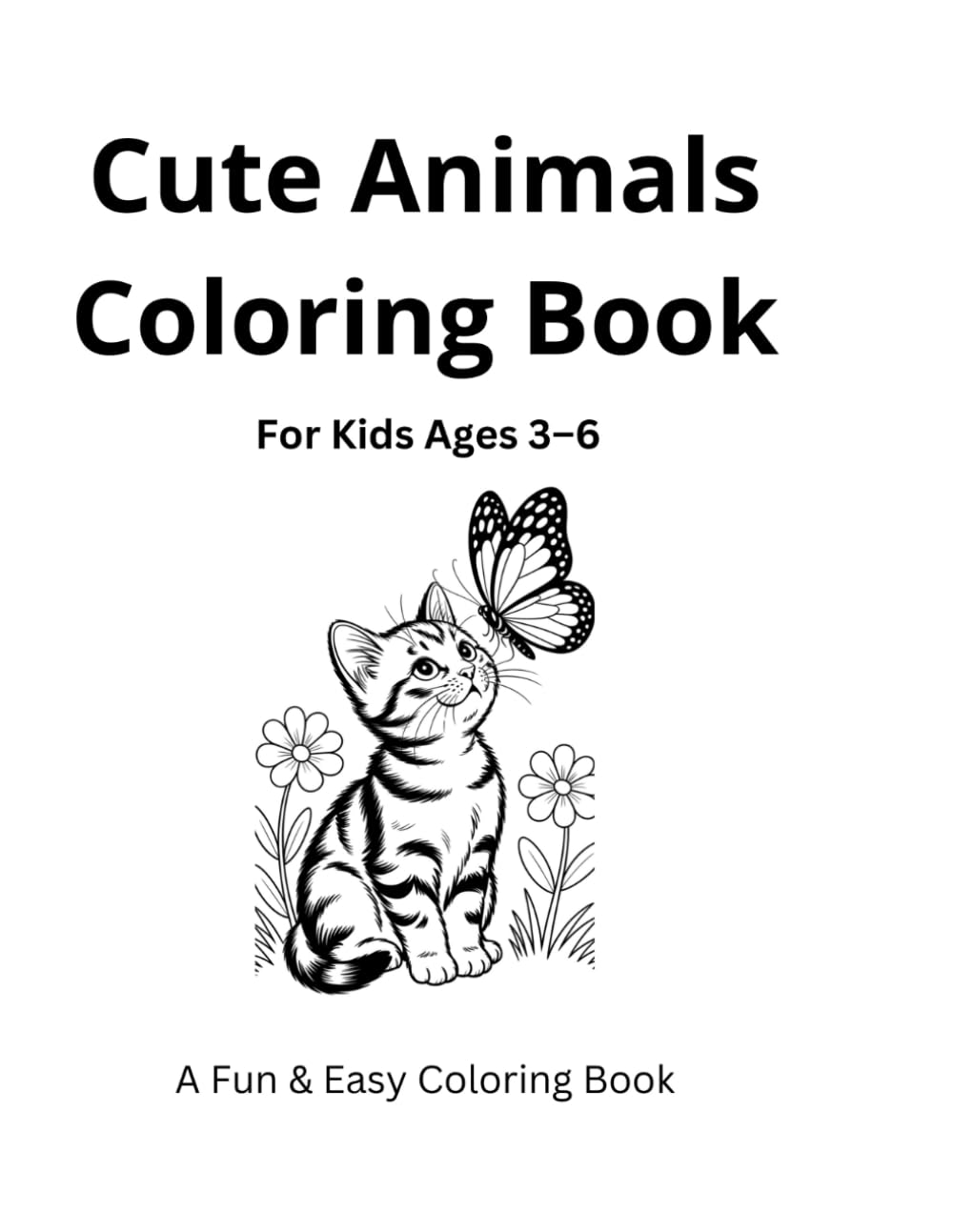 Cute Animals Coloring Book: For kids ages 3–6