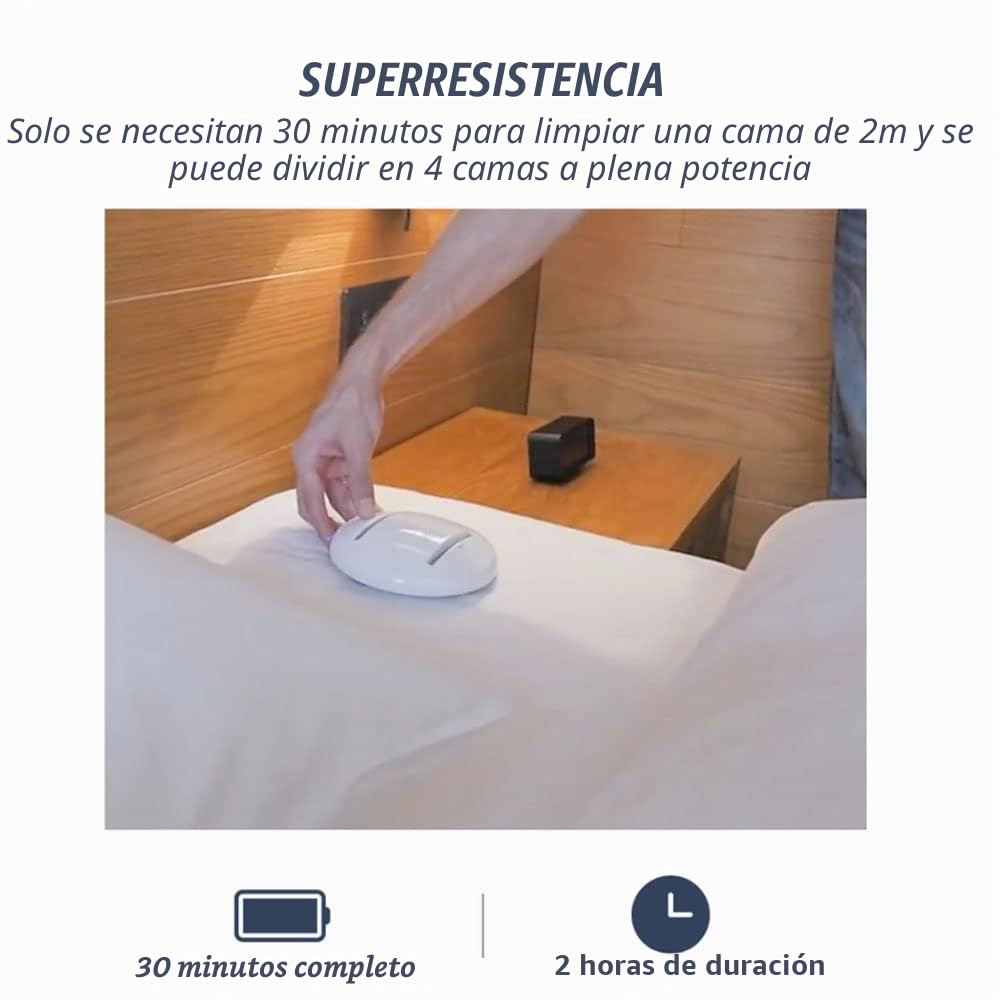 Aspiradora de cama UV, esterilización y limpieza ultravioleta automática, robot pequeño, tiempo de carga corto y larga duración de la batería, para colchones, sofás y otros tejidos