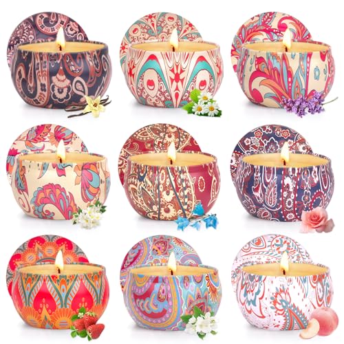 Duftkerze Geschenkset, Duftkerzen Geschenke Set für Frauen, 9 Stü...