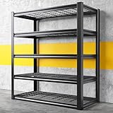 REIBII Garage Shelving 3000LBS, Heavy Duty Storage Shelves, Adjustable Industrial Metal Shelving Unit for Garage, Basement, Pantry, Warehouse,Commercial, 36' W x 16' D x 72' H