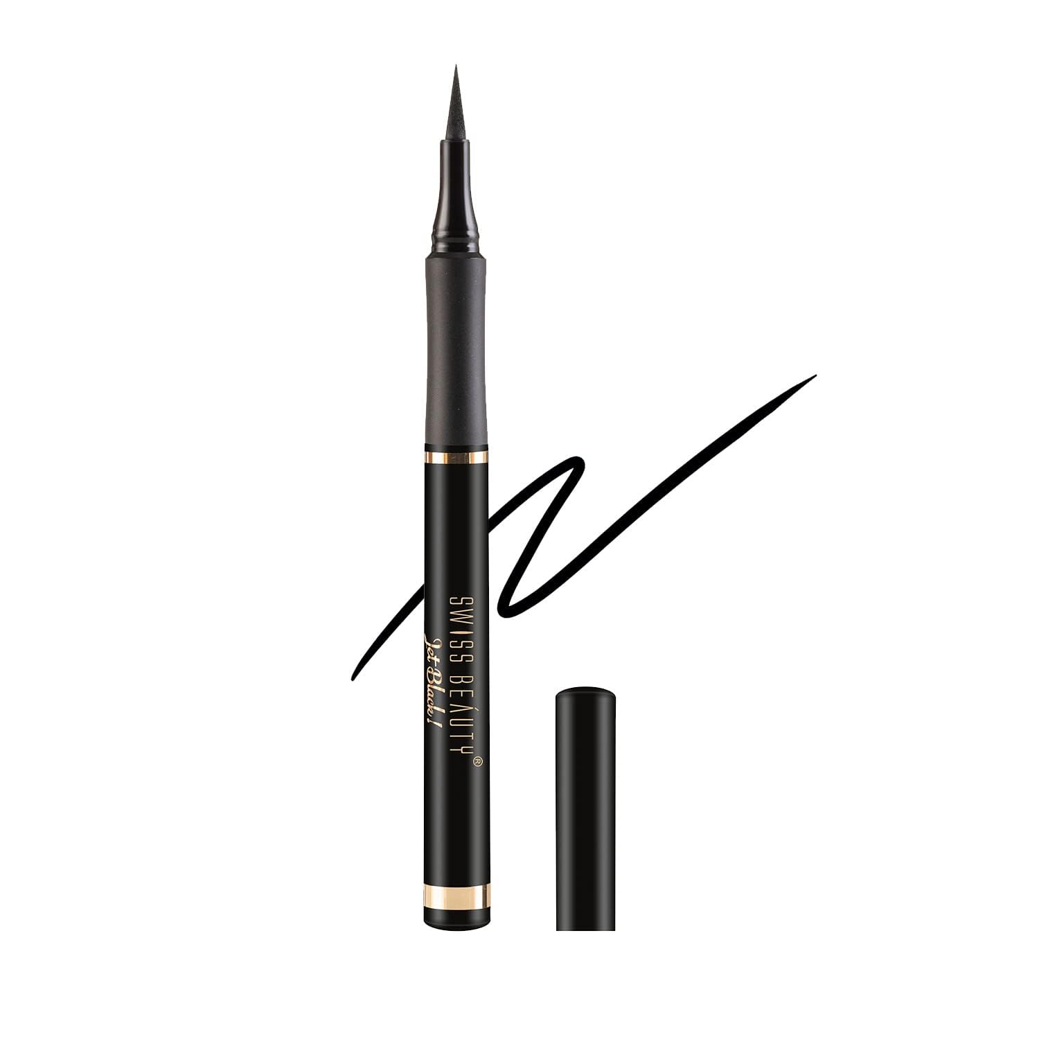Sheltr Waterproof And Long Wearing Bold Felt Tip Pen Eyeliner Smudge Proof Eye Makeup Quick Drying Black 1