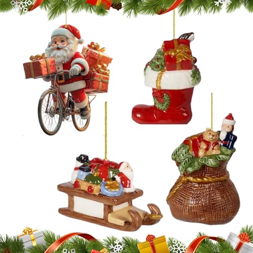 Weihnachtsmann Anhänger, Stiefel, Schlitten und Geschenkesack,...