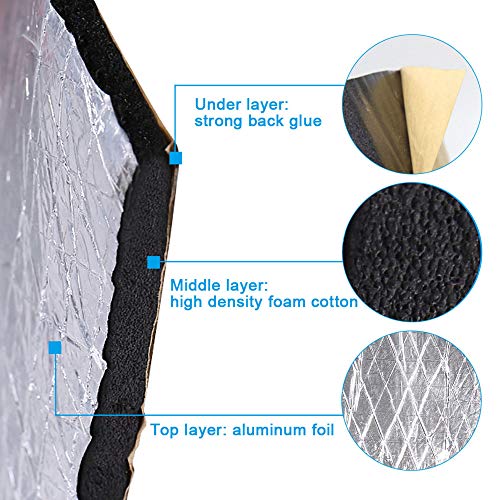 Uxcell A17042100UX0943 394Mil 10.76Sqft Car Fen-Der Engine Heat Sound Deadener Insulation Mat 79 X 20 Inches thumb #2