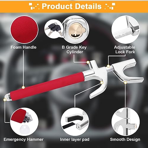 image for Turnart Steering Wheel Lock Universal Car Lock Anti-Theft Device Retra