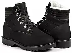 Bota Masculina de Inverno em Couro Forrada com Lã Imperméavel - Bremen