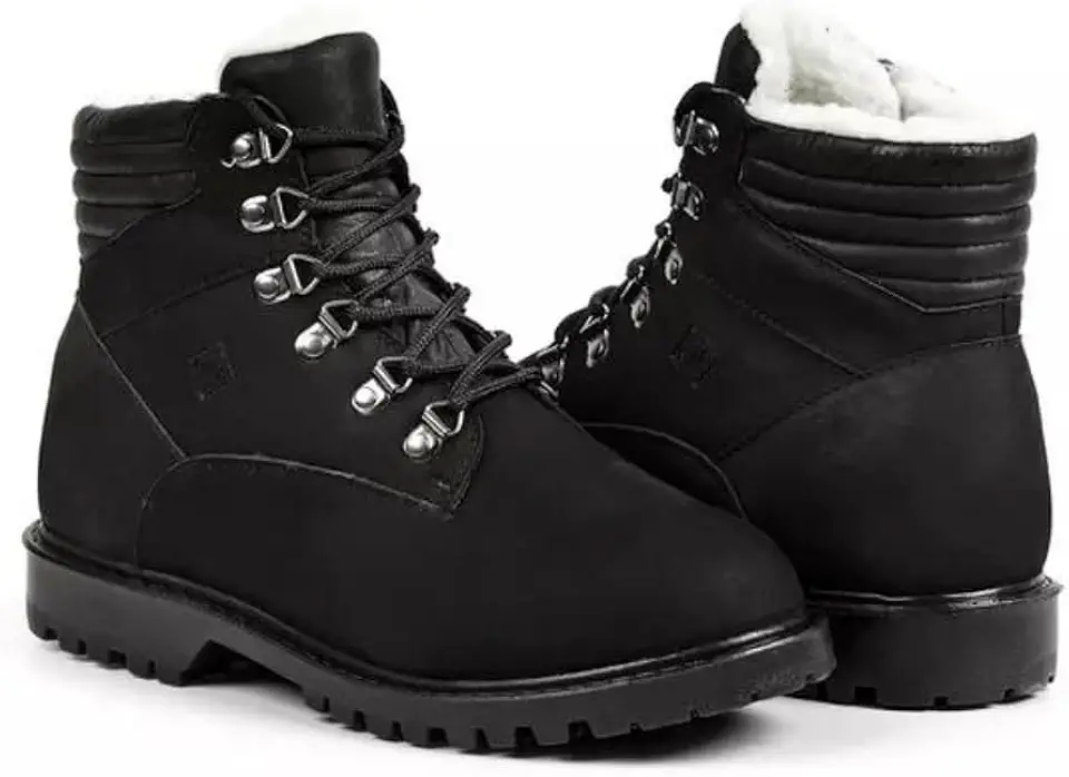 Bota Masculina de Inverno em Couro Forrada com Lã Imperméavel - Bremen
