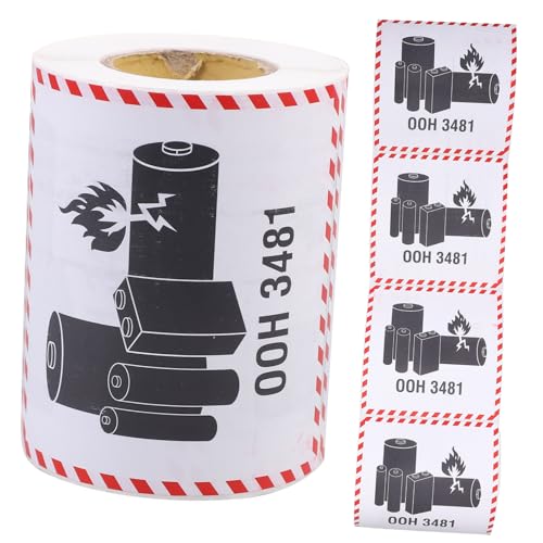 ARTIBETTER Concise Lithium Battery Warning Stickers 300 Un3481 Labels for Secure Shipping Handling