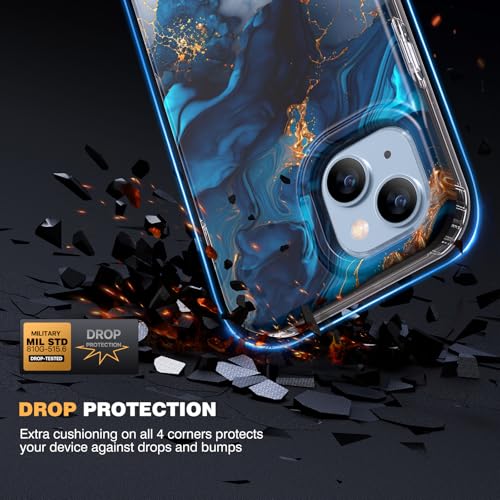 Image of Diaclara Designed for iPhone 13 Case, Full Body Rugged Case with Built-in Touch Sensitive Anti-Scratch Screen Protector, Soft TPU Bumper Case for iPhone 13 6.1 inch (Water Blue)