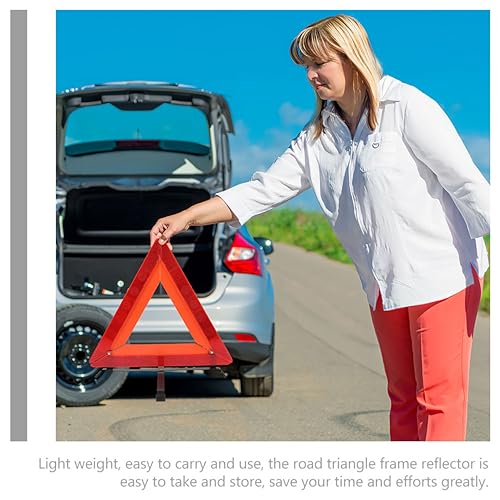 Hemobllo Emergency Reflective Warning Triangle Folding Sign for Car Breakdowns Sturdy Reflector for Roadside Emergencies Essential Vehicle Safety Gear - Image 6