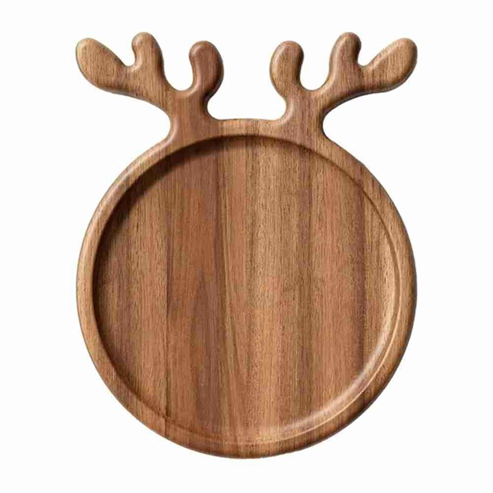 CTRLZS Wood Christmas Tray Christmas Tree Fruit Bowl Home Snack Plate Candy Dish Melon Seeds Dried Fruit Pizza Plate S