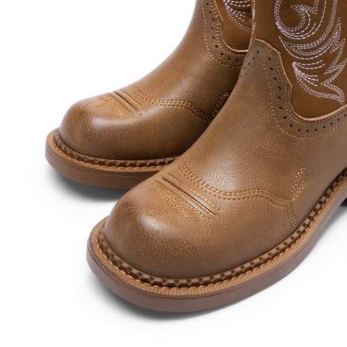 DREAM PAIRS Cowboy Cowgirl Boots for Women, Round Toe Embroidered Mid Calf Western Boots for Work, Country Concerts, Rodeos, Casual Outings2