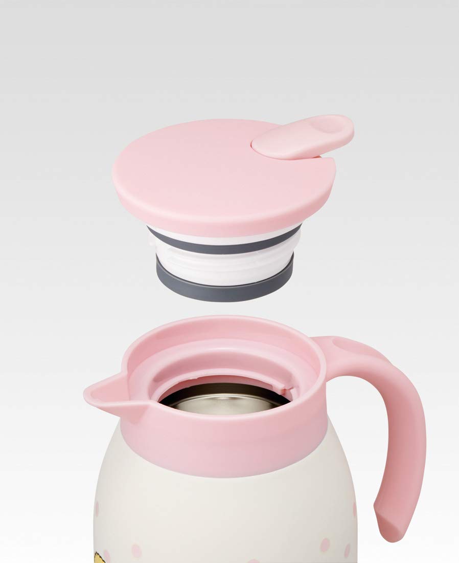 Skater VSP6 Stainless Steel Tabletop Pot, 20.3 fl oz (600 ml), Vacuum Double-Wall Structure, Vacuum Flask, Sumikko Gurashi