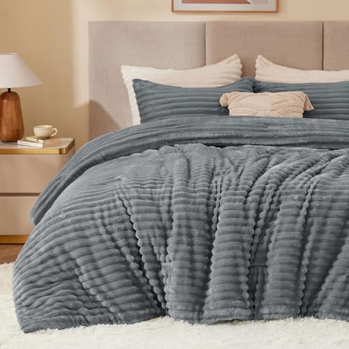 BEDELITE Fleece Queen Comforter Set -Super Soft & Warm Fluffy