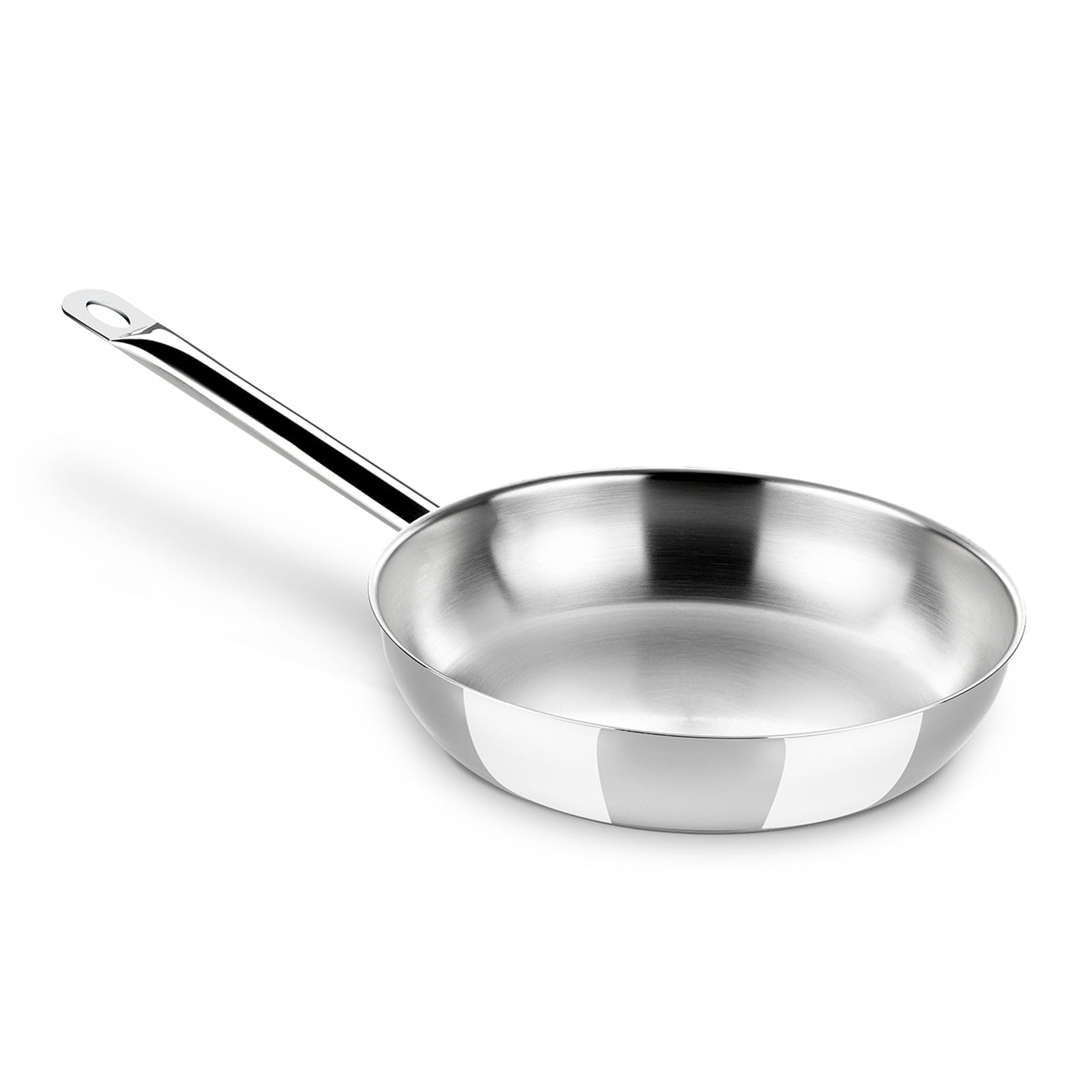 BRA Profesional Sartén 30 cm acero inoxidable, triple fondo difusor, full induction, mango ergonómico