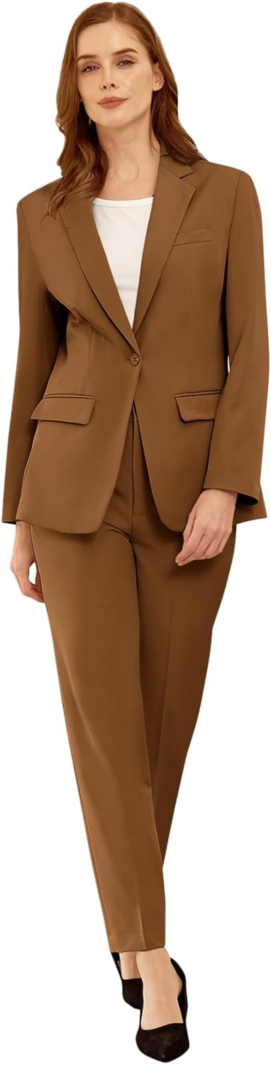 Womens Suit 2 Piece Slim Fit Outfits Suits Professional Blazer with Pants Dressy Casual Suiting Business Office Sets for Work