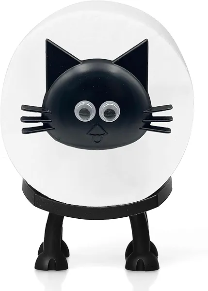 Sheep/Cat Toilet Paper Holder, Standing Bathroom Tissue Roll Stand, Black Decorative Counter Floor Storage (Cat, 1 Pcs)