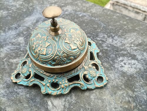 Vintage Brass Counter Bell for Hotel Reception and Home Décor - Nautical Inspired Decorative Tabletop Accessory - Image 3