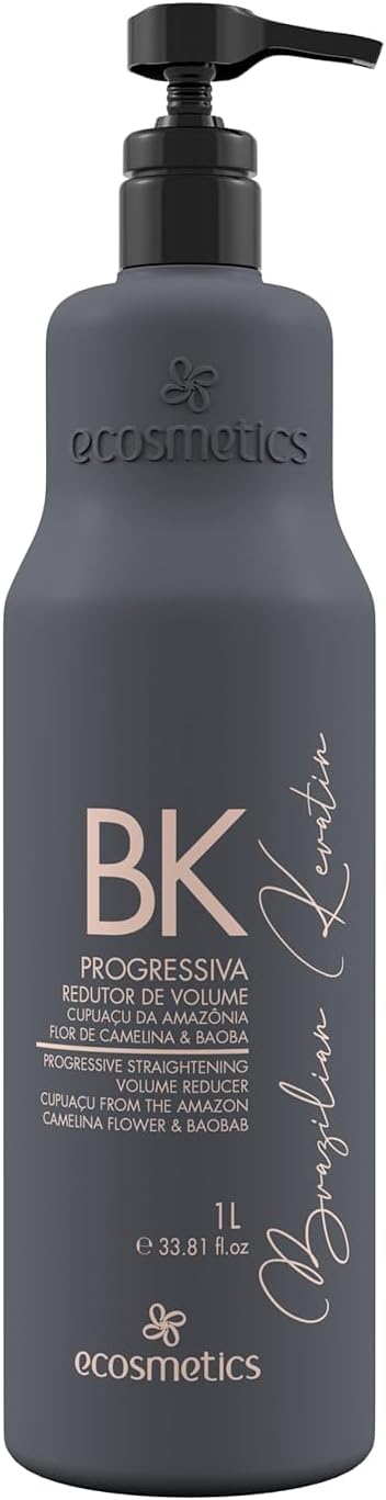 ECOSMETICS Deluxe Brazilian Keratin Treatment Organic Blowout Complex | Nanoplastia | Straightening & Smoothing System | Volume Reducer | Thermal Sealer | Alisado Brasileño | Anti Frizz 1L 35.2oz