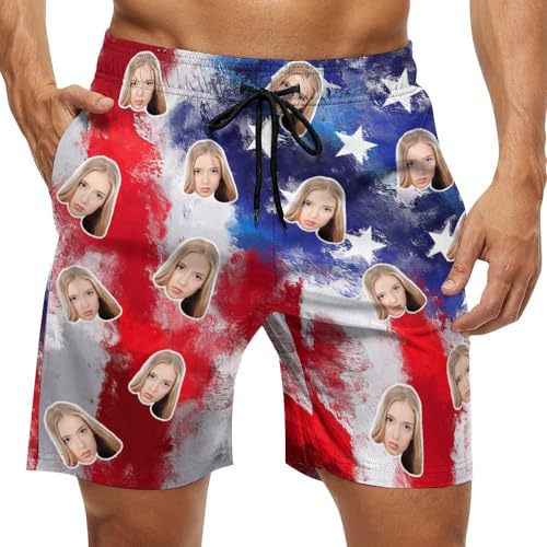 Couples Matching Swimsuit Personalized Face Summer Beachwear Custom Women Swimwear Bikini Men Swim Trunk Beach Shorts4