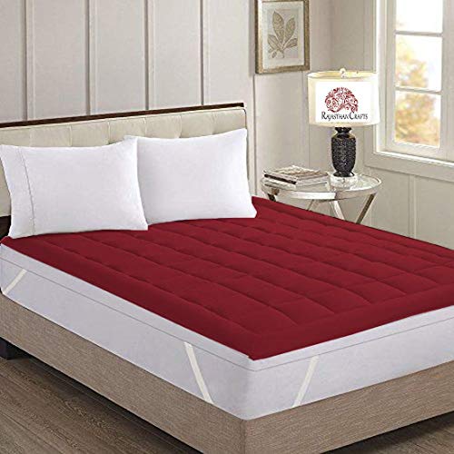 Image of Rajasthan Crafts Microfiber 300TC Mattress Protector (Double Maroon)