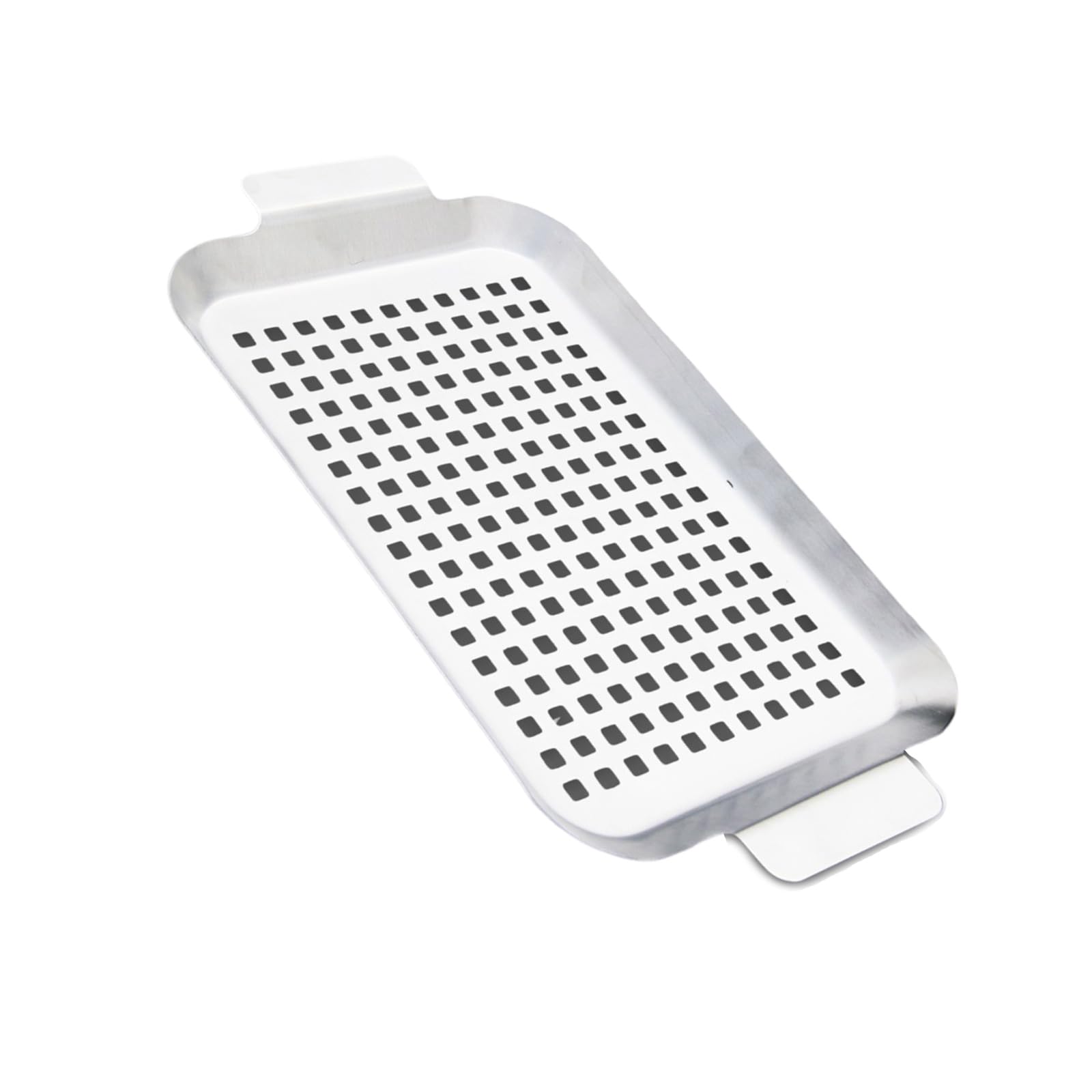 XIGACGEH Effective BBQ Grills Pans Stainless Steel with Holes and Handle for Perfectly Grilled Vegetables Fish and Meat Stainless Steel Grills Pan
