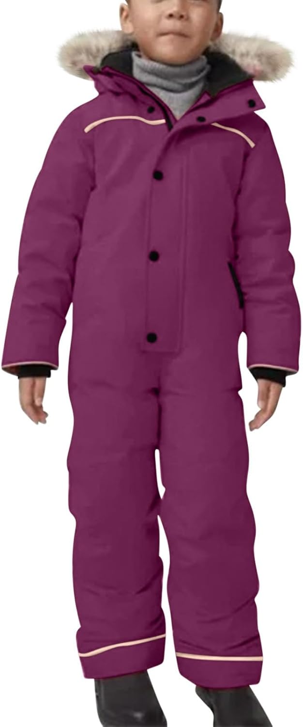 Winter Snowsuit for Toddler Boys Girls Windbreaker Thick Warm One Piece Jumpsuit Cozy Outdoor Snowboarding Ski Suit