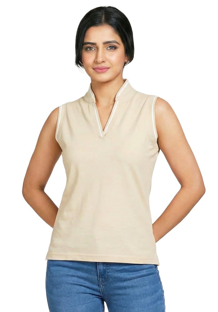 Wear Your Opinion Mandarin Collar Sleeveless T Shirt for Women Top-picture-15