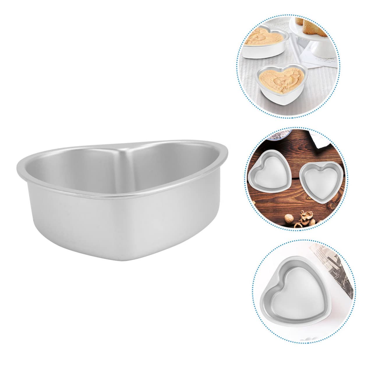 Zerodeko 2 Pièces Moule à Gâteau Réutilisable Cœur en Alliage D'aluminium