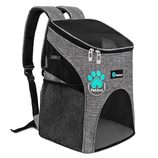 PetAmi Premium Pet Carrier Backpack for Small Cats and Dogs | Ventilated Design, Safety Strap, Buckle Support | Designed for Travel, Hiking & Outdoor Use (Heather Gray)