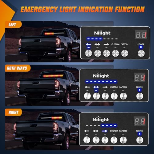 Image of Nilight 144LED Traffic Advisor Strobe Light Bar with Controller Amber Red