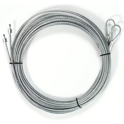 2 Pack Garage Door Cables Torsion Spring Wire 9.6 FT, Replacement Cable Wire, Garage Door Replacement Parts Cover
