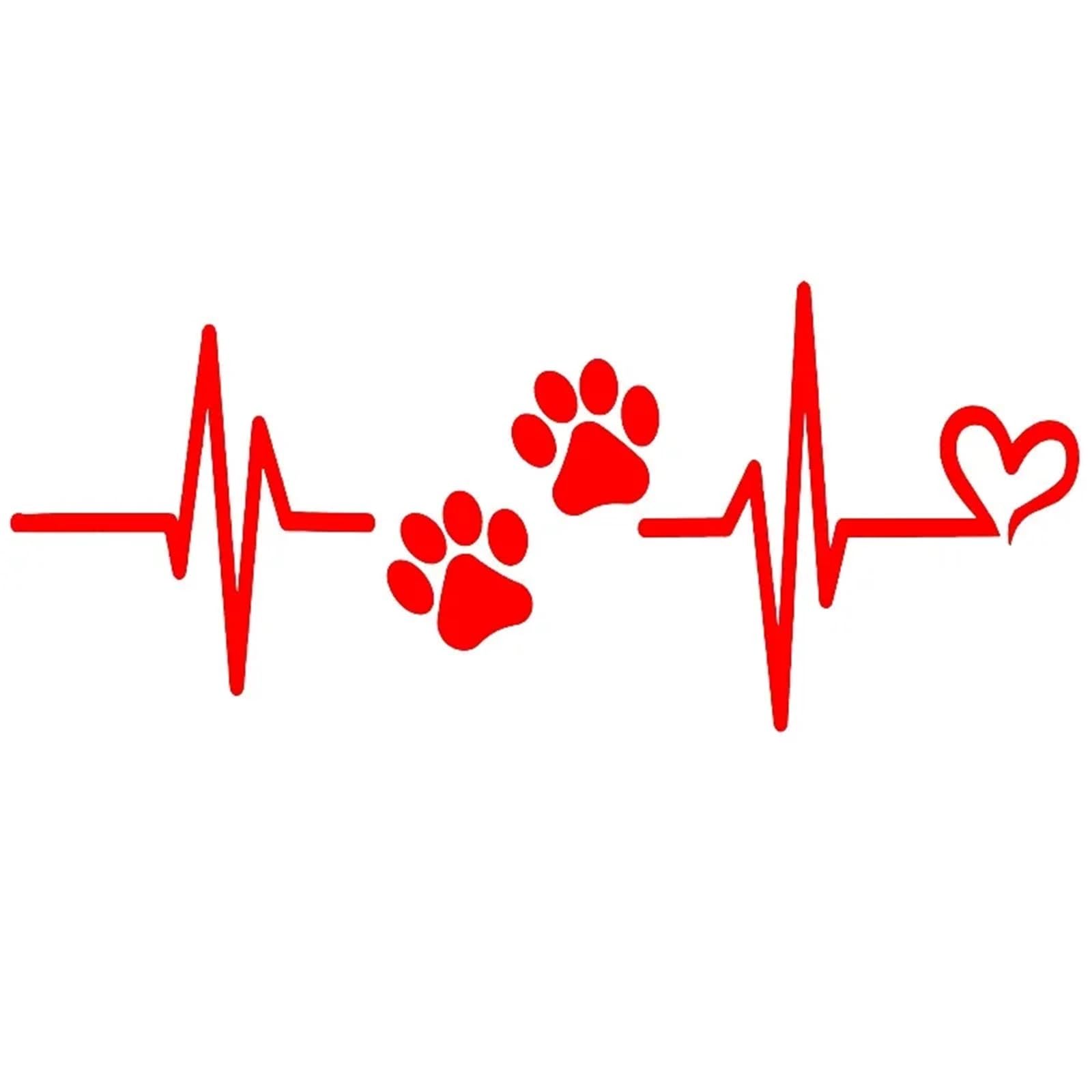 FGLFPXI Car Motorcycle Sticker for Heartbeat Liveline Paw Pet Theme Window Glass Decal