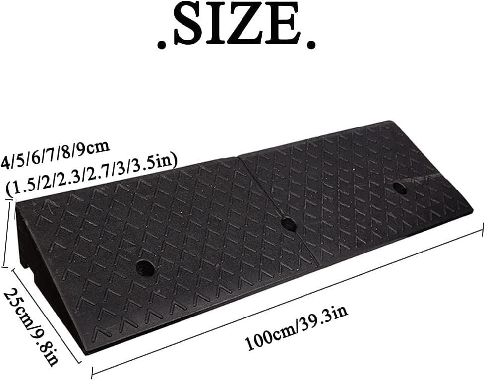 Rampa de borde de goma para sillas de ruedas, rampa para umbrales exteriores de 100x25x6 cm miniatura 3