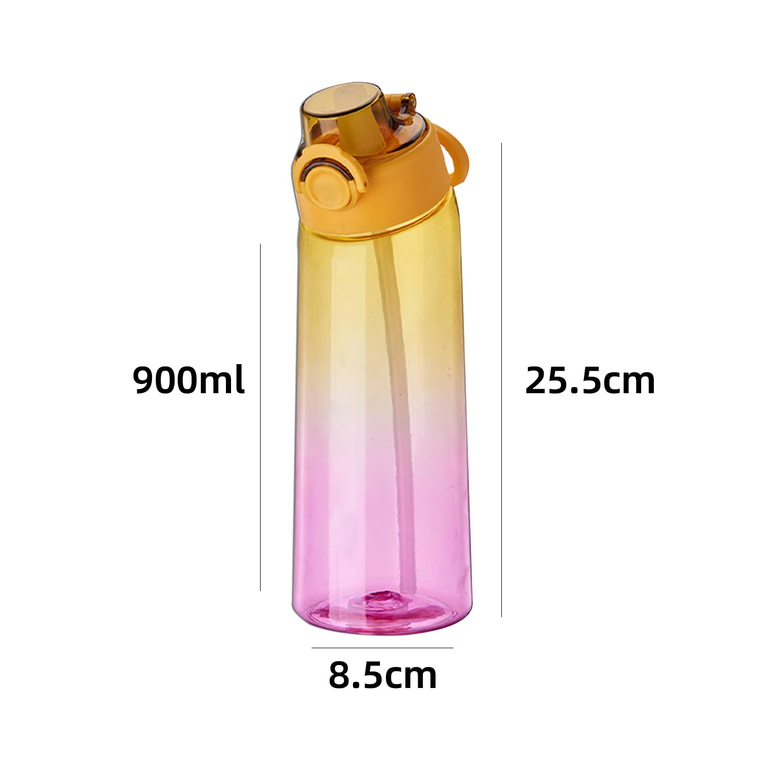 Gourde Sport 900ml Avec Pods Aromatisés | Paille Intégrée | Sans BPA | Violet-Bleu