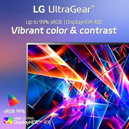 Image of LG 27 inch Gaming Monitor, QHD 1440p IPS Display, 240Hz, 1ms (GtG), 16:9, VESA DisplayHDR 400, NVIDIA G-Sync Compatible, AMD FreeSync Premium, HDMI 2.1, DisplayPort 1.4, USB-A, Height /Tilt /Pivot Stand