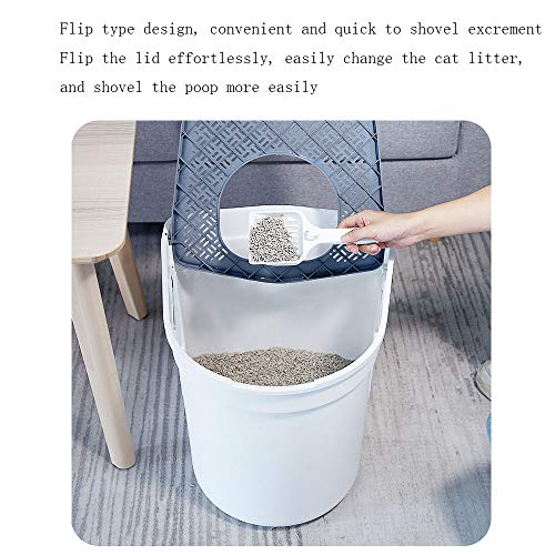 Top Cat Vaso sanitário branco para gatos à prova de respingos de três portas, grande capacidade, cor