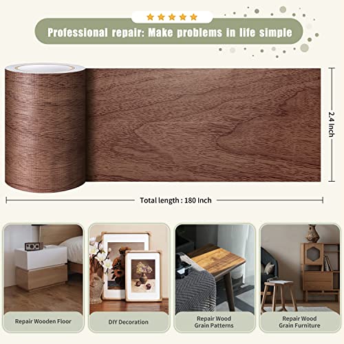 Besezx Wood Grain Repair Tape, 2.4" X15', Self Adhesive Wood Grain Repair Patch For Tables, Chairs, Baseboards, Doors, Windows, Floors, All Kinds Of Furniture Renovation, Handicraft Diy. (Red Oak) #TOP2
