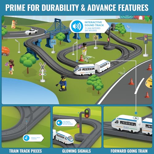 Image of BOOGYWOOGY Vande Bharat Express Toy Train Set | 77-Piece Battery-Operated Indian Railway Set with DIY Magnetic Tracks | Educational City Train Set for Kids 3, Multicolor