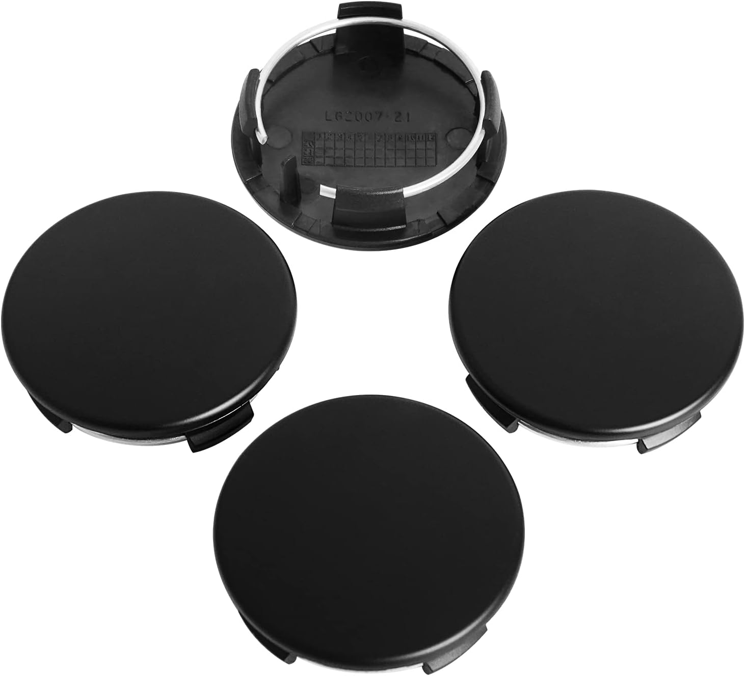 KitsPro 2.25Inch 57MM Wheel Center Caps for Tesla 600587900A Rim Hub Caps, Pack of 4 (Matte Black, Outer 57MM, Inner 50MM)