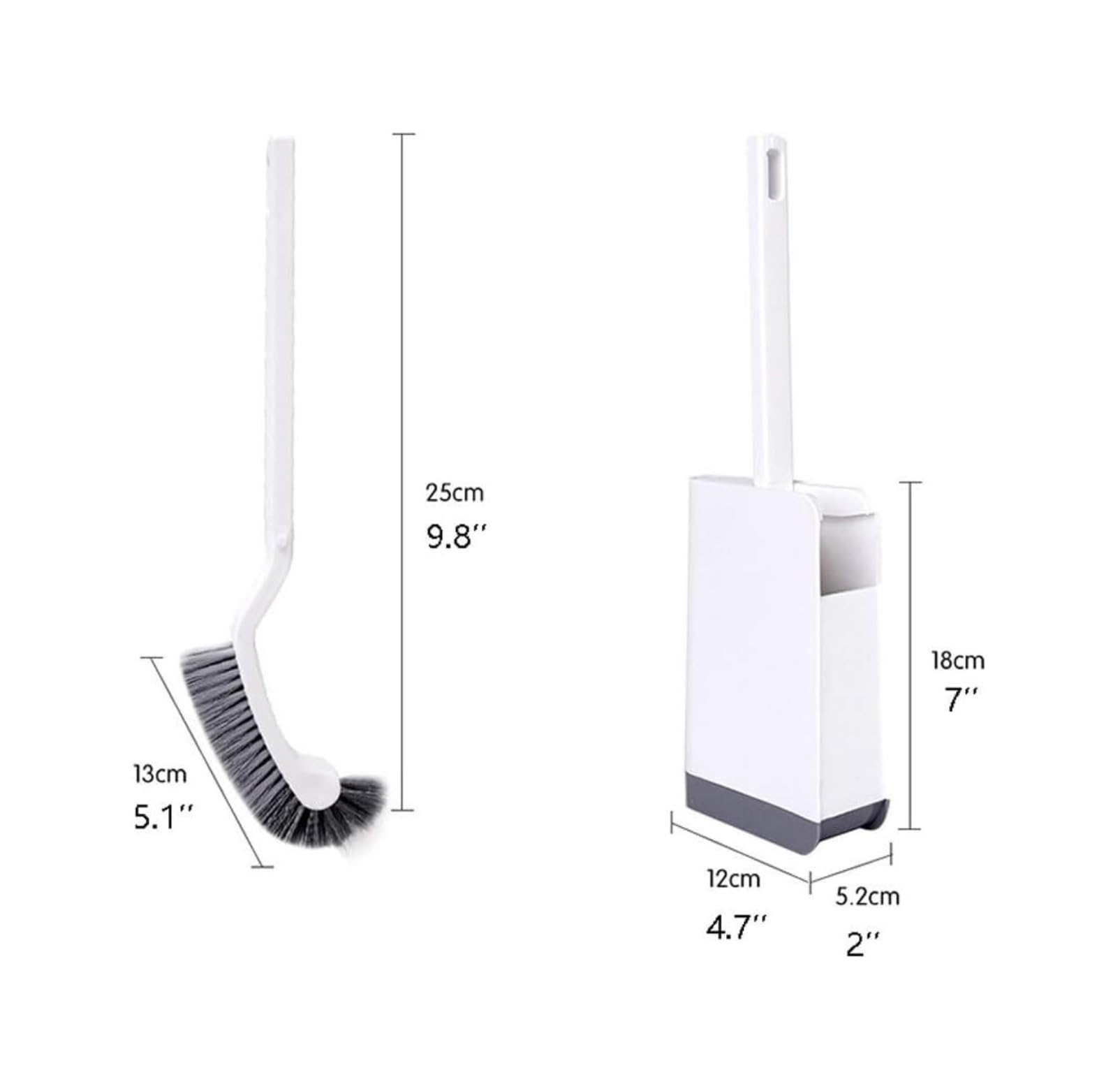 Kształt łuku Bez ślepych zaułków, długa rączka, miękkie włosy, plastikowy zestaw do czyszczenia toalet, łazienka w domu i uchwyt(Gray+white)